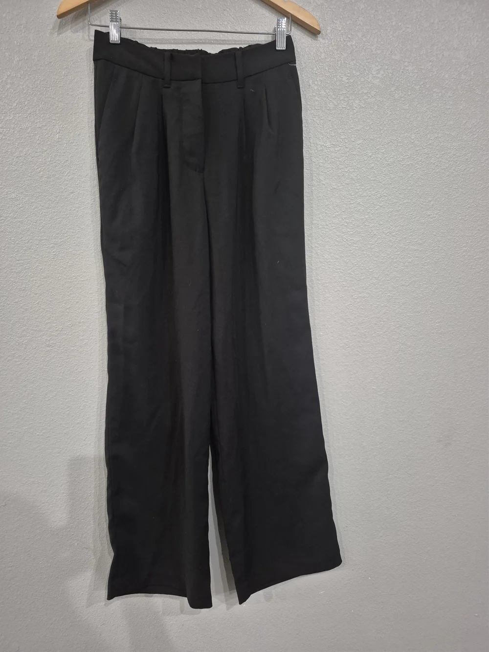 Quince Black Wide-Leg Pleated Trousers Size 4 In Excellent Condition - Picture 2 of 4